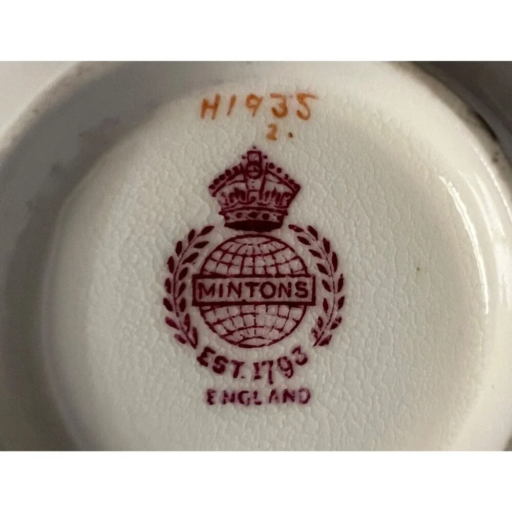 Vintage Minton H1935 Double Handled Bouillon Cups (2) Fine China England